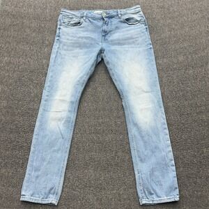 Guess Mens Chris Super Skinny Jeans 34x30 Jeanologia Light Wash